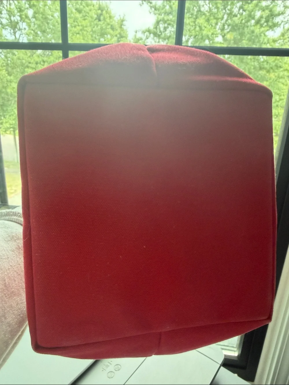 Burberry Red Canvas & Beige Nova Check Tote